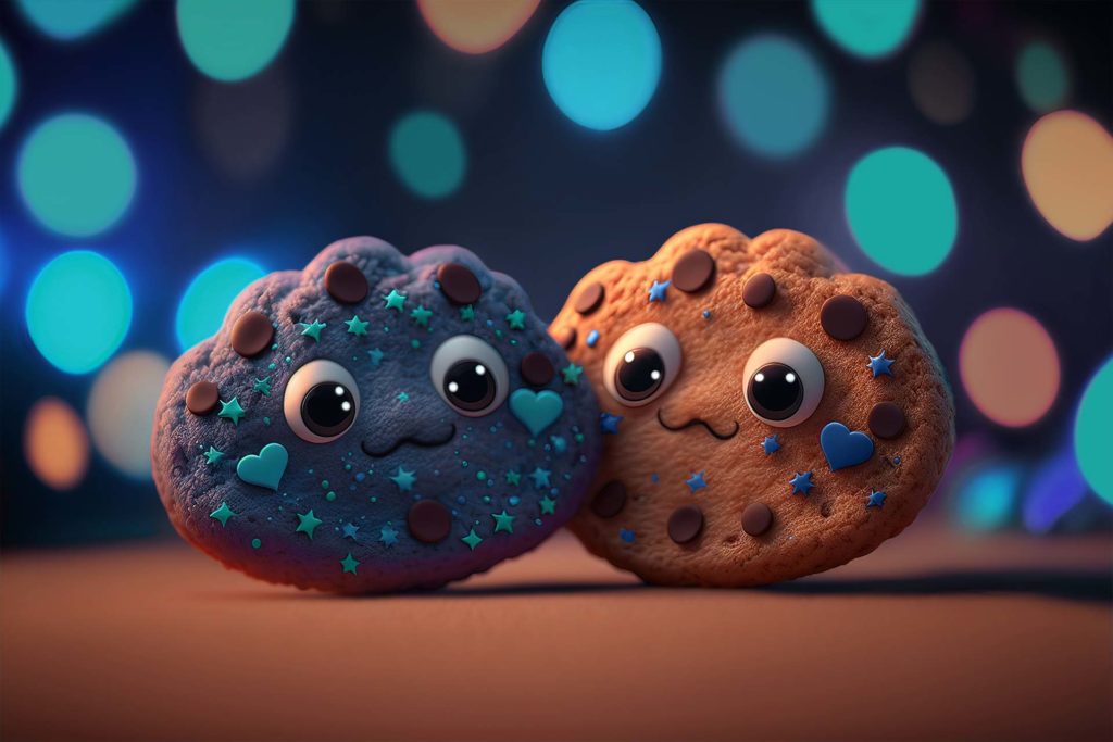 Zwei Cookies mit Gesicht
